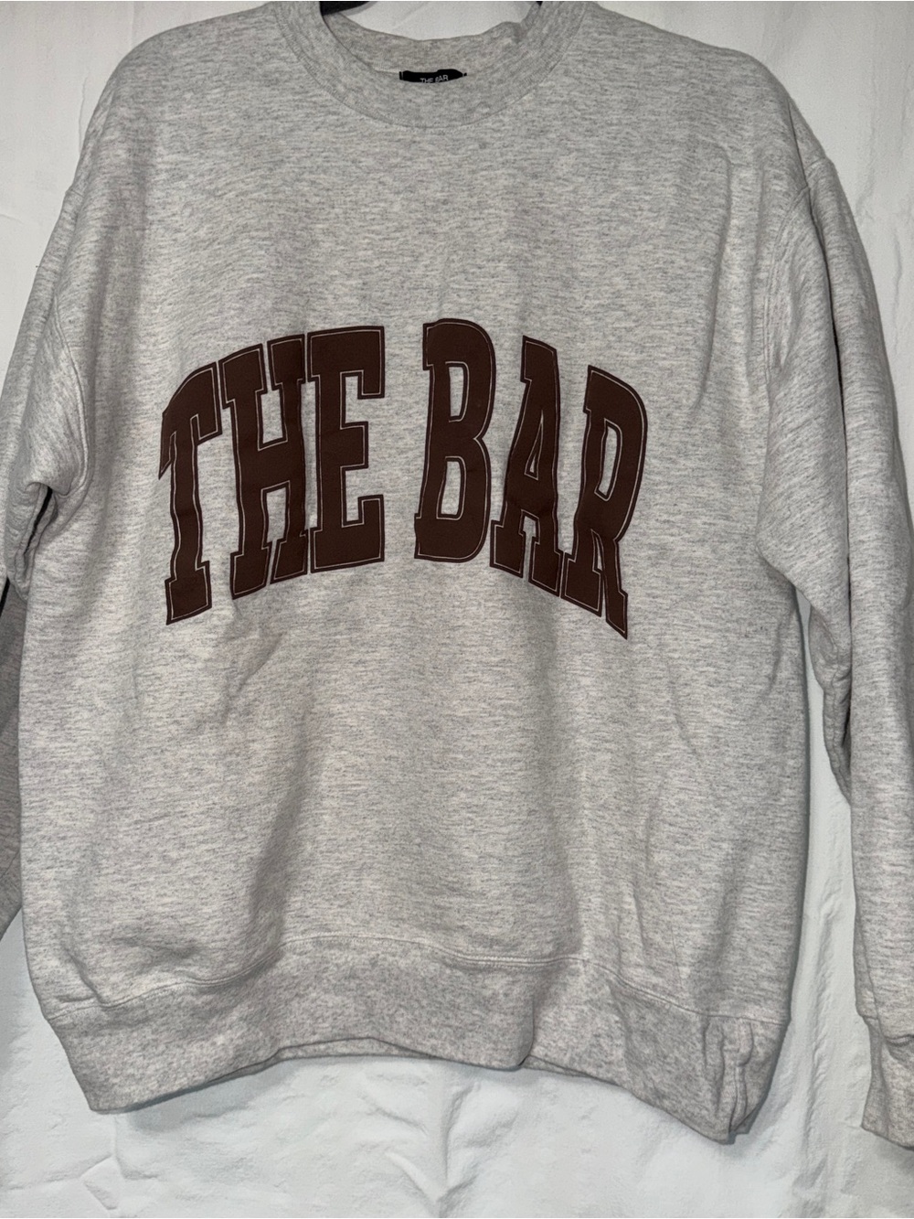 The Bar Varsity Sweatshirt Heather Grey/Chocolate